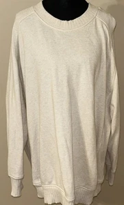 Aerie Women’s Oversized Light Beige Ribbed Sides & Hem Long Sweatshirt Sz M - Picture 1 of 11