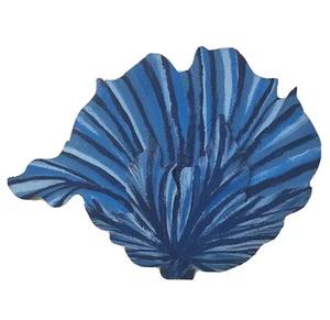Blue Flower Wall Sculpture Art Handcrafted and Painted - Picture 1 of 12