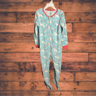 Kids Headquarters Rainbow & Unicorns Baby Blue Fleece Footies Pajamas 5T
