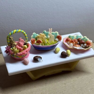 1:12 Miniatura Casa de Muñecas Cesta de Pascua Plato para Galletas ¡ÚNICO Directo del Artista! Foto 1 de 4