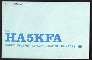 QSL QSO RADIO CARD "HA5KFA/Budapest/1972", Hungary (Q2180) - Picture 1 of 2