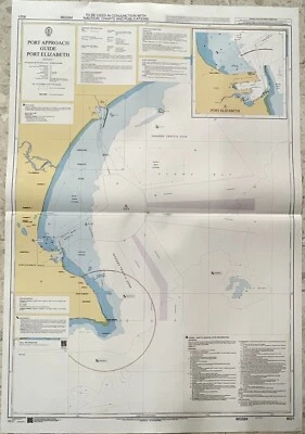Admiralty 8021 PORT APPROACH GUIDE port ELIZABETH Genius Maritime Wall Map Chart - Image 1 of 4