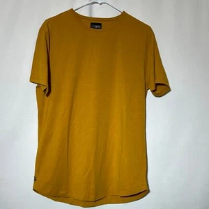 CUTS Curve Hem Short Sleeve Pullover Tee Mustard Mens Size Large  - Picture 1 of 7