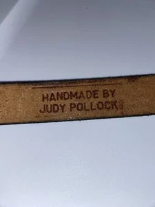 Sterling Silver Buckle Brown Leather Belt Handmade by Judy Pollock 38.5” Length - Picture 1 of 21