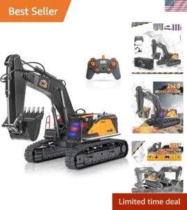 Excavadora de control remoto de 22 canales, escala 1/14 RC excavadora pala de metal ind... - Imagen 1 de 10