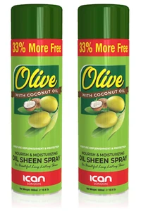 Ican London Olive Oil Nourishing Sheen Spray 500ml (2 pack ) - Picture 1 of 6