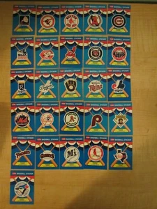 1989 Fleer Baseball Equipo Grande Logotipo Pegatina Historia del Equipo Conjunto Completo de 26 - Imagen 1 de 2