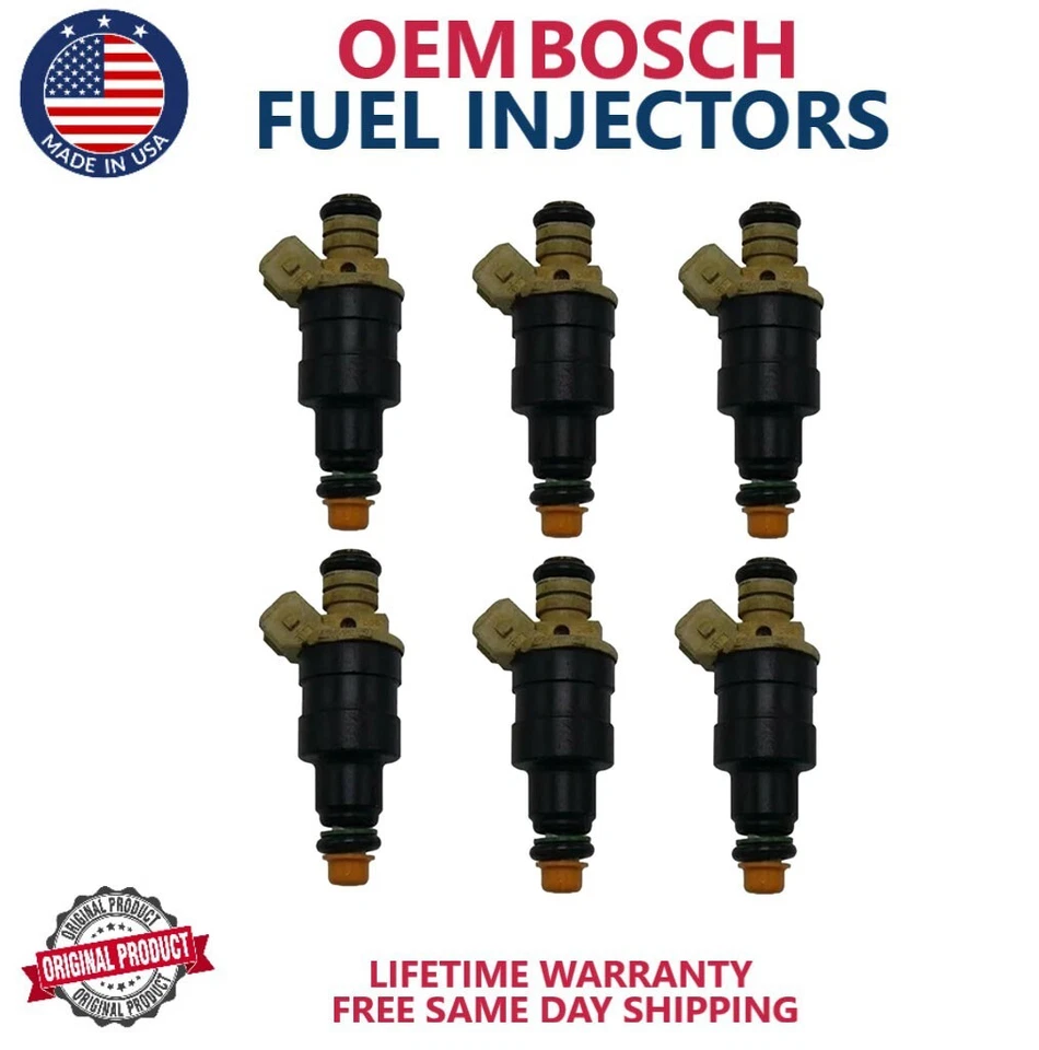 6X NUEVO Inyectores de combustible Bosch 1987-1993 Jaguar Vanden Plas XJ6 XJS 4,0 L 0280150129 Foto 1 de 4