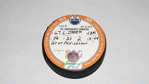 Lukas Jasek Vancouver Canucks 2019-20 juego usado gol anotado disco - Eriksson Ast. - Imagen 1 de 2