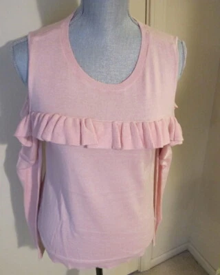 女式中号 Michael Kors 淡粉色长袖露肩毛衣 - 全新带标签 — 第 1/4 张图片