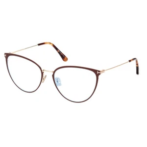 TOM FORD FT5840-B 046 Matte Brown/Rose Gold/Clear Blue Light Block 56mm Eyegl... - Picture 1 of 2