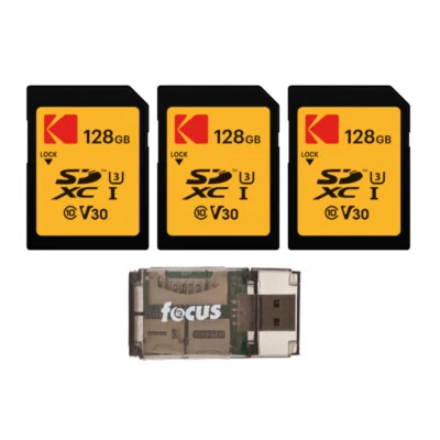 Kodak SDXC 128GB UHSI U3 V30 Ultra Memory Card Bundle with Card Reader - Image 1 of 4