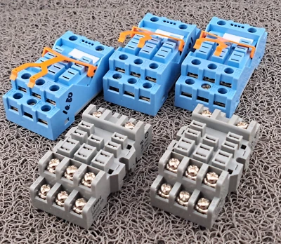 Idec SR3B-05  & Unbranded Socket Relay 11-Pin 10A 300V DIN Rail Mounting Qty 5 - Image 1 of 4
