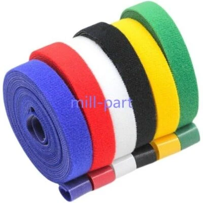 Double Sided Hook and Loop Tape Fastener 10mm 15mm 20mm Cable Ties Straps - Image 1 of 4