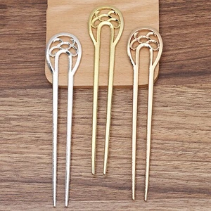 6 Stck. Haargabeln Metall doppelzackig Haarstab U-förmig Essstäbchen Brötchennadel - Bild 1 von 10