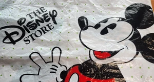 Bolsa de compras de plástico vintage DISNEY STORE MICKEY 22"x17,5" usada coleccionable - Imagen 1 de 7