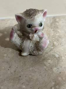 Statuina gattino gatto vintage trame spaghetti Giappone kitsch antropomorfo - Foto 1 di 4