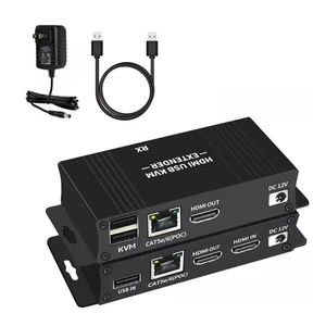 New 60M HDMI KVM Extender Splitter Over Ethernet Cat5e/6 HDMI USB RJ45 Extender - Photo 1/15