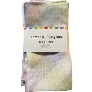 Servilletas Guinga NUEVAS 2 juegos Arlee home Fashions Primavera Rosa Azul Amarillo Verde - Imagen 1 de 3