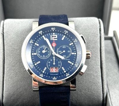 Reloj de vela deportivo cronógrafo Michele para hombre o mujer en excelente estado Esfera azul en estado Foto 1 de 4