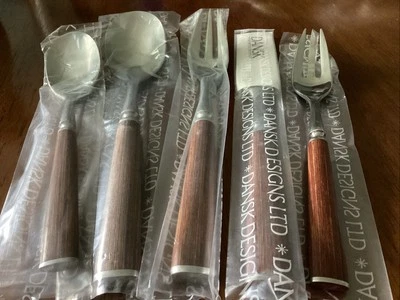 Dansk Stainless WOOD ACCENT 5 Piece Place Setting (s) Japan Flatware Unused - Image 1 of 4