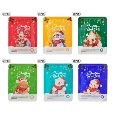 30PCS Christmas Facial Masks Hydrating Moisturizing Skin Care Face Masks - Image 1 of 4