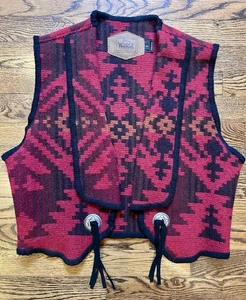 90er Jahre Vintage Woolrich Southwestern Wollweste Damen Medium USA - Bild 1 von 7
