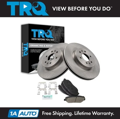 TRQ Front Brake Pad & Rotor Kit Brake Rotor For 2009 Kia Borrego - Image 1 of 4