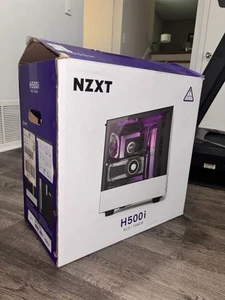 NZXT H500i Computer Mid Tower Case White RGB, Free Motherboard & Power Supply - Afbeelding 1 van 7