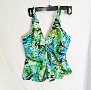 Sunsets Separates Badeanzug Oberteil, Damen, grün-blau geblümt - Bild 1 von 5