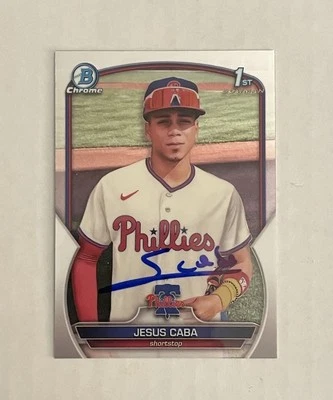 Jesus Starlyn Caba SIGNED 2023 Bowman Chrome 1st RC #BCP-164 IP AUTO A - Image 1 of 2