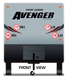 2012 Prime Time Avenger Travel Trailer - Front Cap RV Decals - Picture 1 of 3