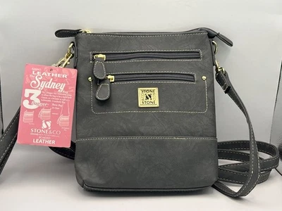 Bolso Bandolera Convertible Stone & Co. Crunch Cuero Nuevo con Etiquetas Foto 1 de 4