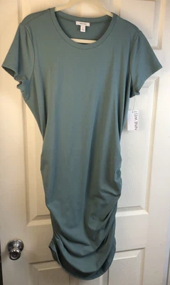Vestido ajustado para mujer Nine West talla XL acanalado lateral manga corta verde azulado nuevo con etiquetas Foto 1 de 4