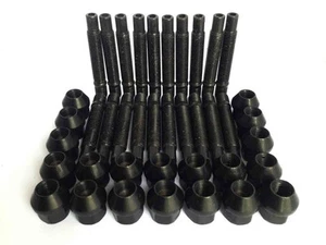 Kit de conversión de pernos M14 x 1,25 para coches BMW incluyendo tuercas (juego de 20 negros) - Imagen 1 de 3