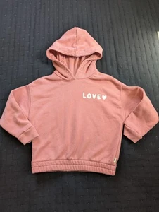 easy-peasy Pink Hoodie with Love Print and Ribbed Cuffs size 4t - Picture 1 of 6