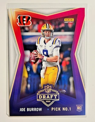 Joe Burrow RC /8156 Panini Instant #1 Draft Pick 2020 Rookie Card SP Bengals CIN - Image 1 of 2
