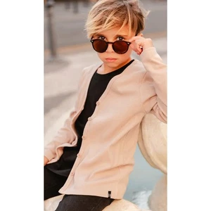 Beau Hudson Signature Cardigan Kids Unisex Size 5 Latte Tan Long Sleeve Ribbed - Picture 1 of 8