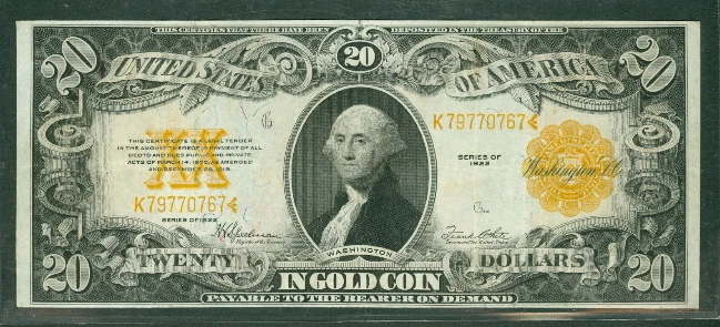 $20 Gold Certificate, 1922, Fr. #1187, VF/XF - Image 1 of 1