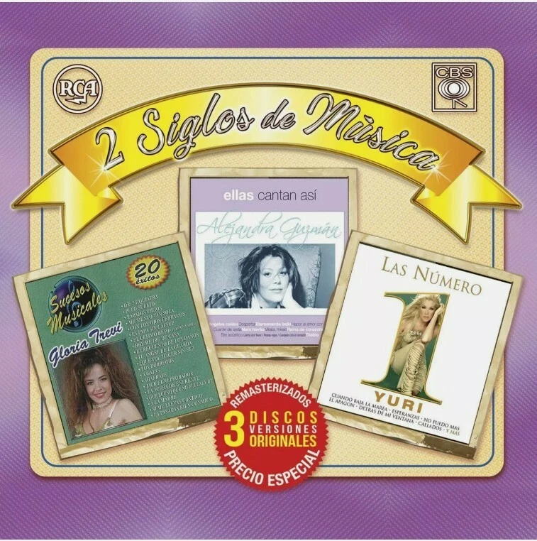 GLORIA TREVI ALEJANDRA GUZMAN YURI 2 SIGLOS DE MUSICA 3CD'S MEXICAN EDITION - Image 1 of 1