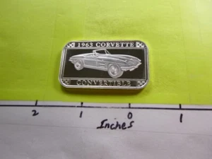 1963 CORVETTE CONVERTIBLE CHEVROLET GM ISSUE MINT 999 SILVER BAR RARE SHARP D33 - Picture 1 of 2