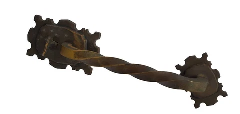Gothic Wrought Iron Door Handle Twisted Metal Antique Bronze Color Cover Plates Cover