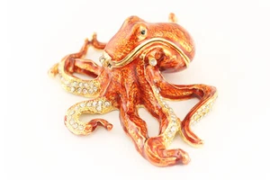Oktopus Schmuck Schmuckkästchen Deko Sammlerstück Emaille Meer Ozean Geschenk 02031 - Bild 1 von 3