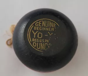 Vintage Duncan Genuine Beginners Yo-Yo Black and Red Wooden - Picture 1 of 5