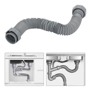 Kitchen Sink Flexible Tubular Drain Tubing Pipe Basin Water Drain Hose Tube Kit - Picture 1 of 12