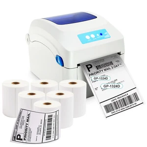 Shipping Label Printer Direct Thermal Barcode USB printer With 6 Rolls  labels - Picture 1 of 10