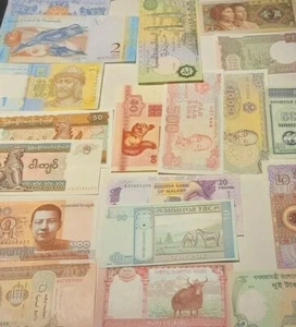 5 Assorted Mystery Banknotes Bills INTERNATIONAL UNC Paper Money - Great Start - Imagen 1 de 9