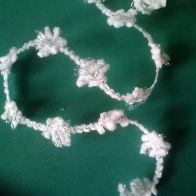 Flauschborte 20 mm weiß/silber 1,4 m - Bild 1 von 2