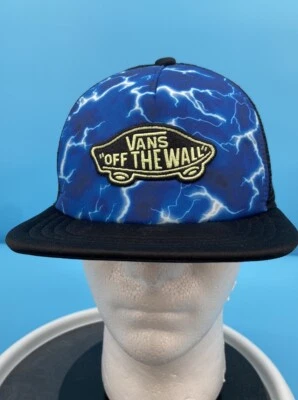 Vans Hat Blue Black Kids Off The Wall Classic Patch True Blue Lightning Graphic - Image 1 of 4
