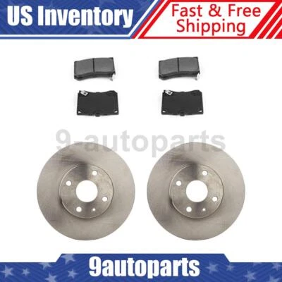 Front Disc Rotors + Ceramic Brake Pads For 1991 1992 1993 - 1996 Ford Escort - Изображение 1 из 4